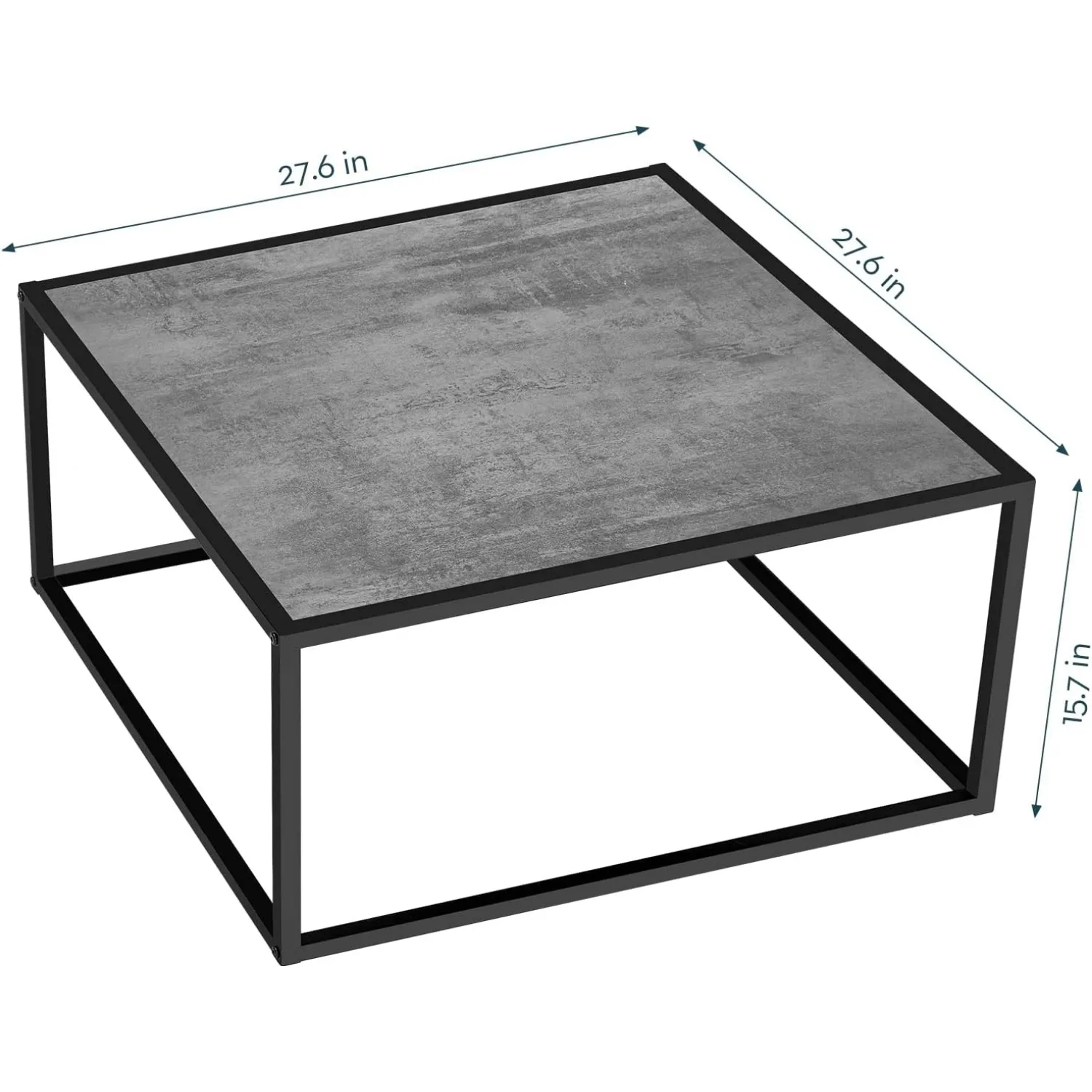 Coffee Tables for Small Space Low Center Table for Living Room Office, Wood Top with Metal Frames, Easy Assembly 3