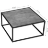 Coffee Tables for Small Space Low Center Table for Living Room Office, Wood Top with Metal Frames, Easy Assembly 3