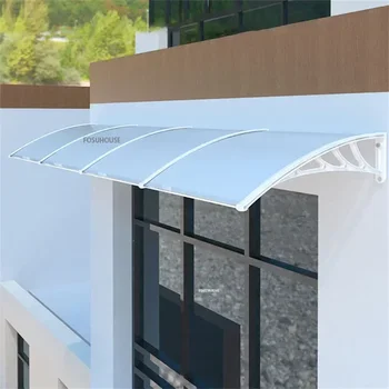 Per uso domestico esterno antipioggia silenziosa capannone gazebo finestra scudo antipioggia tenda da sole per porta testa pannello in alluminio-plastica baldacchino grondaia 1