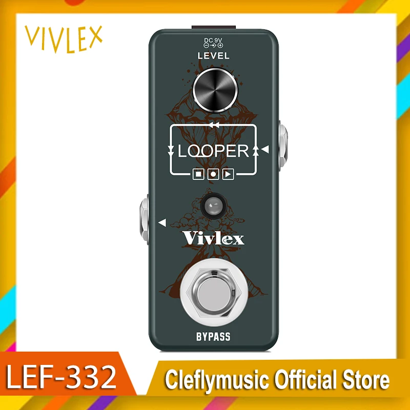 

VIVLEX Looper Guitar Effect Pedal Mini Looper Pedal 10 Minutes Recording Time Loop Station Unlimited Overdub Guitar Pedals