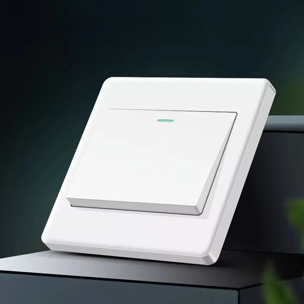 High Quality 1Way Button Wall Switches Home Accessories with LED Lamp Wall Light Switch Panel Durable On / Off Push Buttons