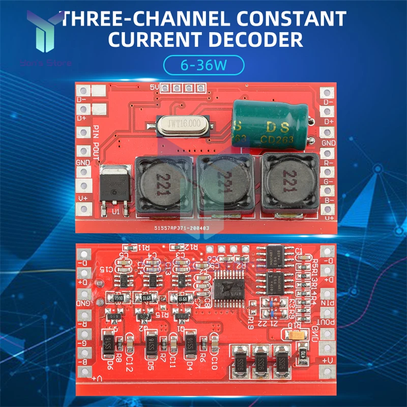 Трехканальный модуль постоянного тока DMX512 DM-100DC 36 Вт 300 мА/600 мА Светодиодный