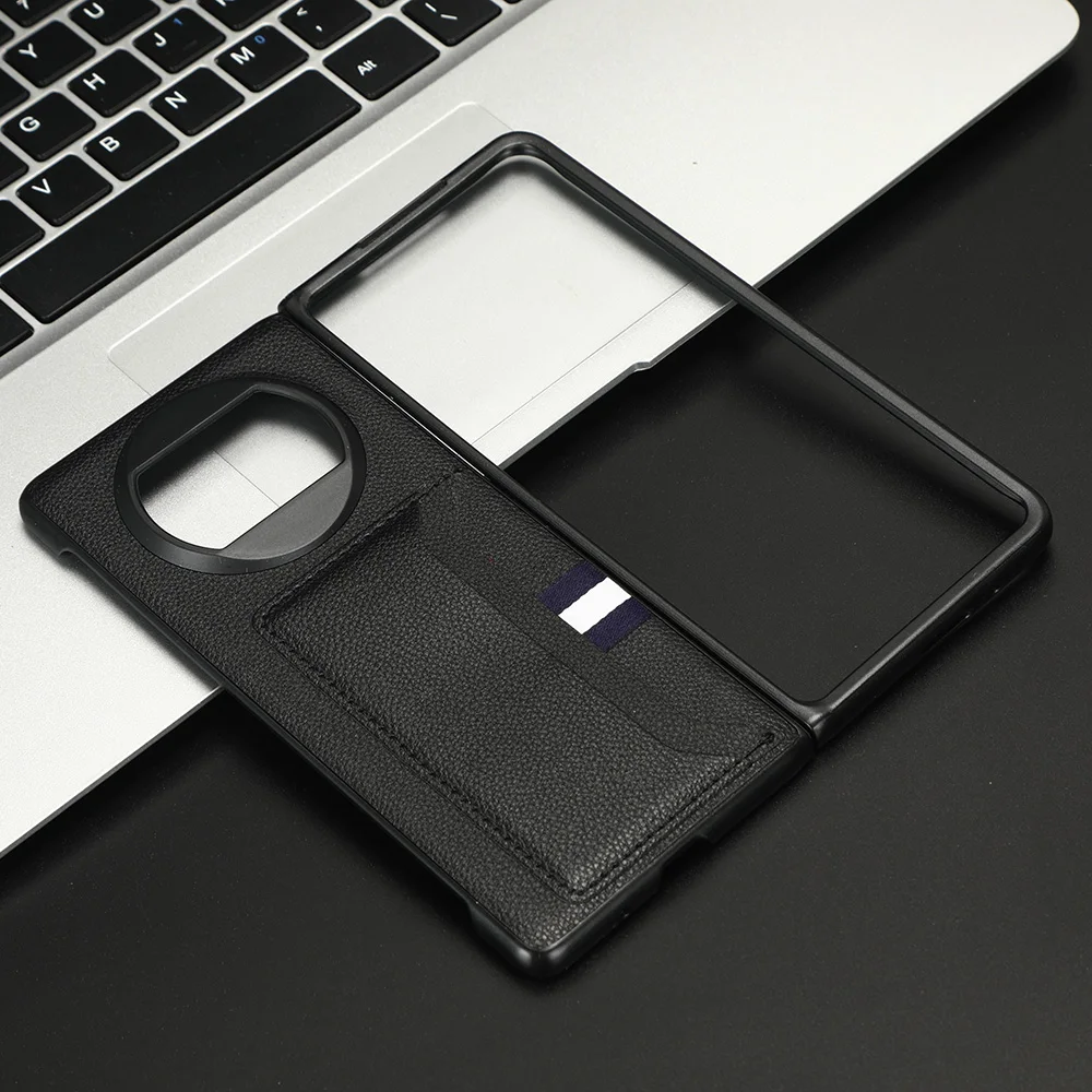 Luxurious Litchi Skin PU Leather & PC Book Cover with Multiple Card Slots