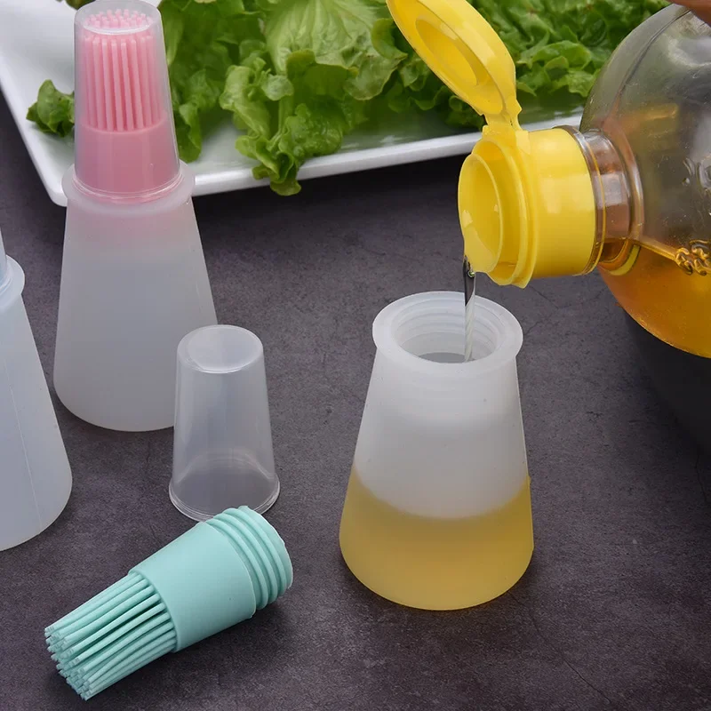 Barbecue Oil Brush Oil Dispenser High Temperature Resistant Silicone Seasoning Bottle Kitchen Baking Gadgets