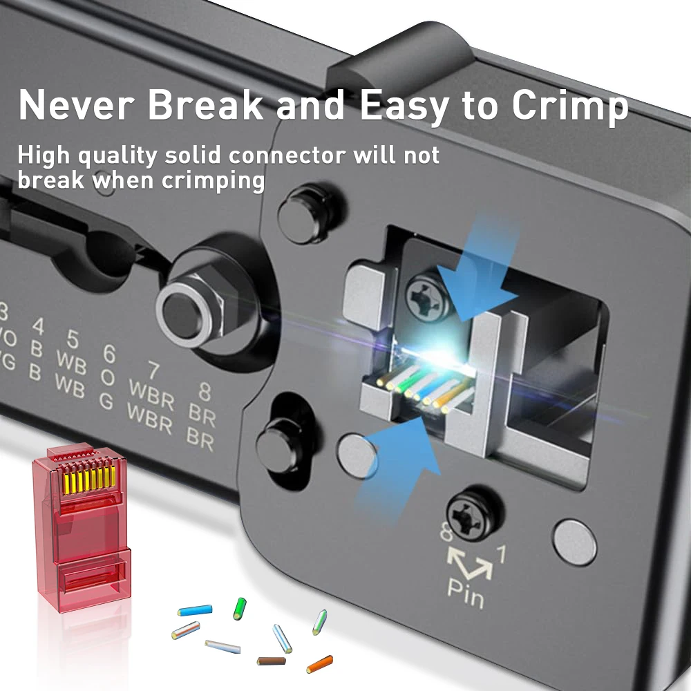 Natalink RJ45 CAT6 CAT5e Pass Through Connector Modular Plug 8P8C Crystal End Gold-Plated Solid or Stranded UTP Network Cable image 6