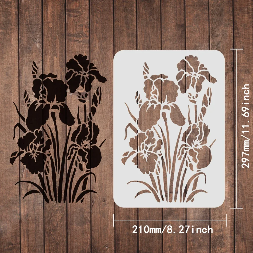 5pz Stencil Fiori Selvatici Grandi, Stencil Riutilizzabili di Foglie e Floreali Modelli Disegno Farfalle di Piante Vivaci per Dipingere su Tela Legno Artigianale Parete Fai Da Te (Stile B