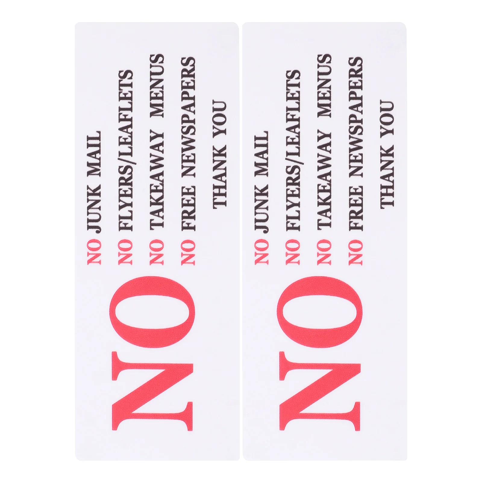 2 Pcs Mailbox Warning Stickers Adhesive No Junk Sign Clear Message Decal Homeowner Mailboxes Functional Door Signs Weather