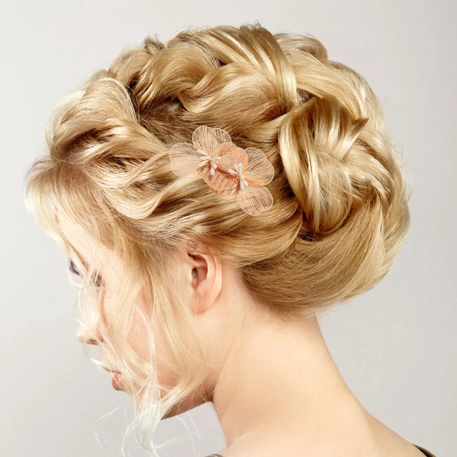 골드 플라워 헤어 사이드 콤 신부 머리핀 반짝이는 한국 스타일 웨딩 헤어 장식 여성용