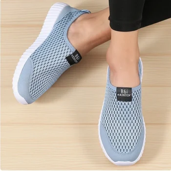 المرأة الصيف تنفس شبكة الأحذية المسطحة خصومات مريحة المرأة أحذية رياضية كاجوال المضادة للانزلاق أحذية نسائية شحن مجاني 5