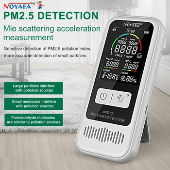 NOYAFA 공기질 모니터, 습도 계량기 가스 감지기, LCD 디스플레이 온도 테스터, 스마트 홈, HCHO TVOC, PM2.5, JMS13
