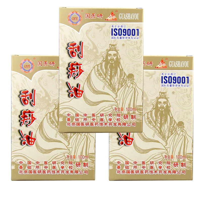 3Pcs Traditional Gua Sha Essential Oil Gua Sha Massage Plant Oil Scraping Oil Body Massage Oil 100ml