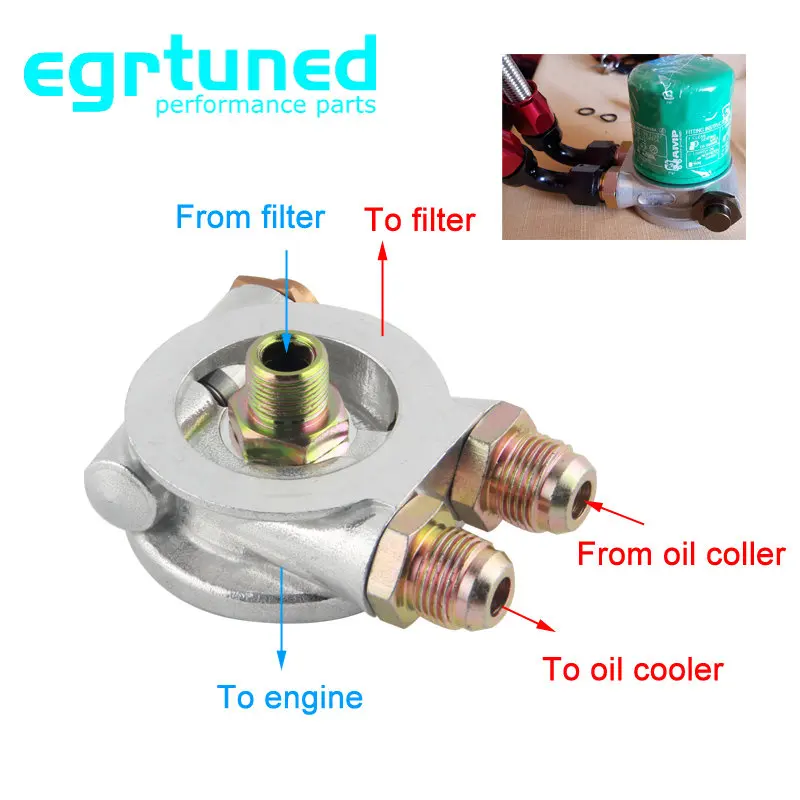 

Aluminum AN8 AN10 oil cooler sandwich plate filter adapter turbo thermostat oil sender adapter