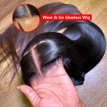 No Silk Human Hair 30 Inch HD Lace Wigs 1