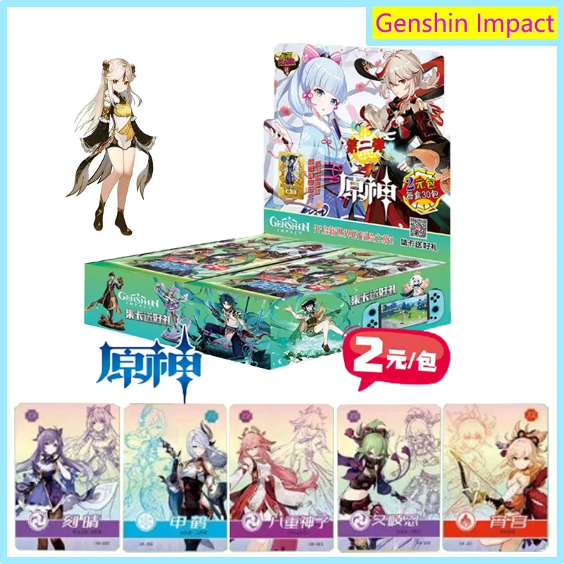 

Коллекция открыток Genshin Impact Booster Box Аниме игра Редкие ограниченные периферийные карты настольные игрушки семейные подарки для детей