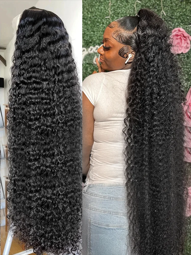 Human Hair Wig 30 40 Inch 13x6 HD Lace Front Human Hair Wigs Deep Wave 250 Density 13x4 Curly Lace Frontal Wig Glueless 5x5 Closure Brazilian