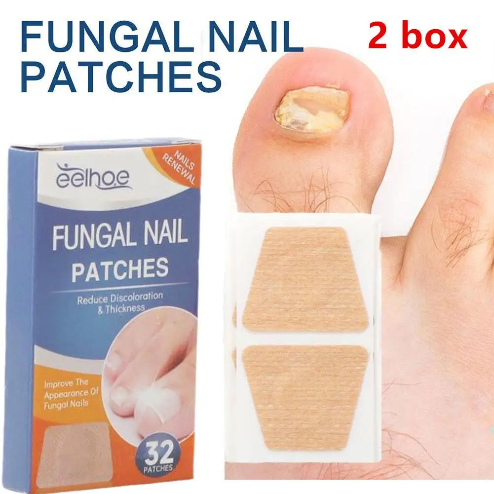 64PCS Foot Nail Repair Patch Grey Fungal Nail Thicken Soft Paronychia Infection Hand Correction Sticker Ingrown Toenail