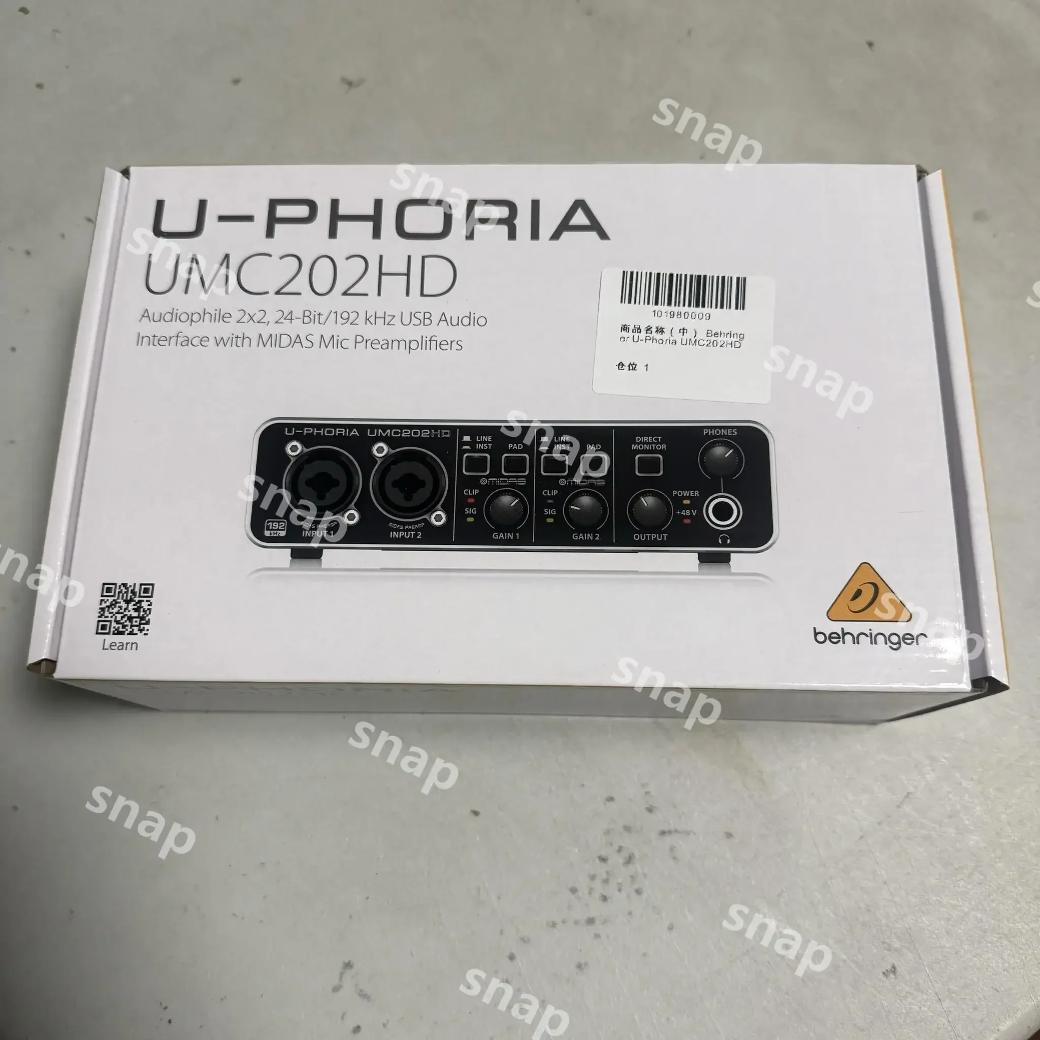 BEHRINGER U-Phoria UMC202HD オーディオマニア 2x2、24 ビット/192