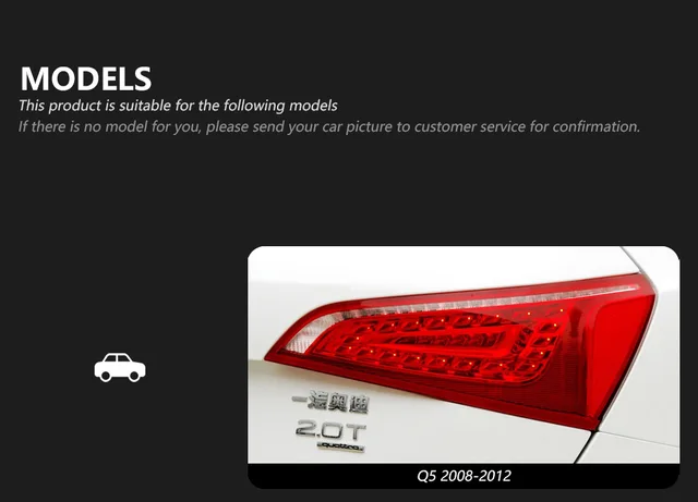 2008-2017 アウディ Q5、SQ5 テールライト 8RLED テールライト、改良