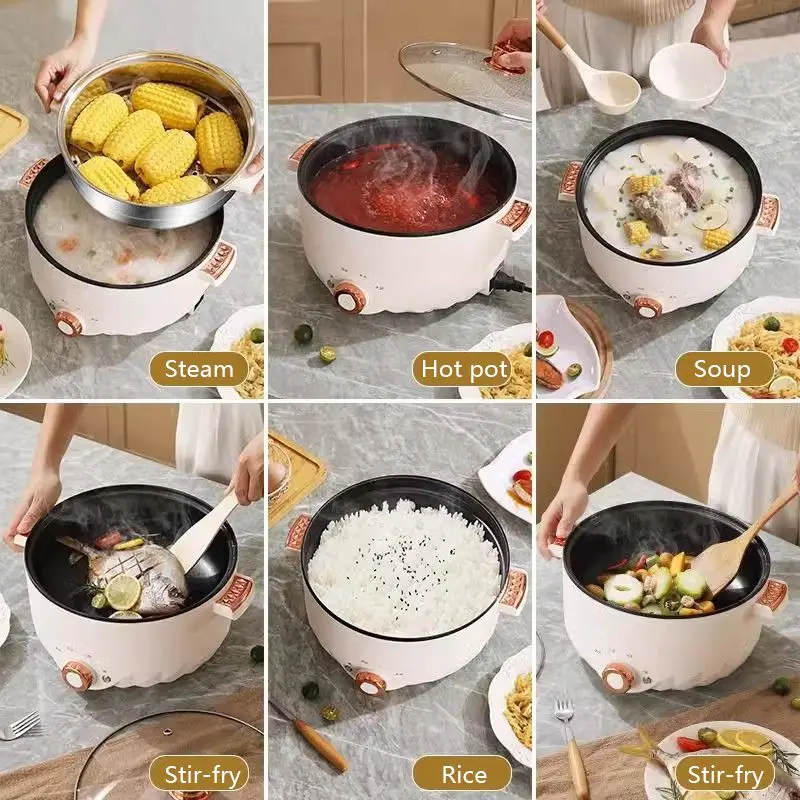 3L Household Multifunctional cooking Pot Non-stick multicooker Rice cooker Hotpot With Steam tray 3 Gears power adjustable EU US 3