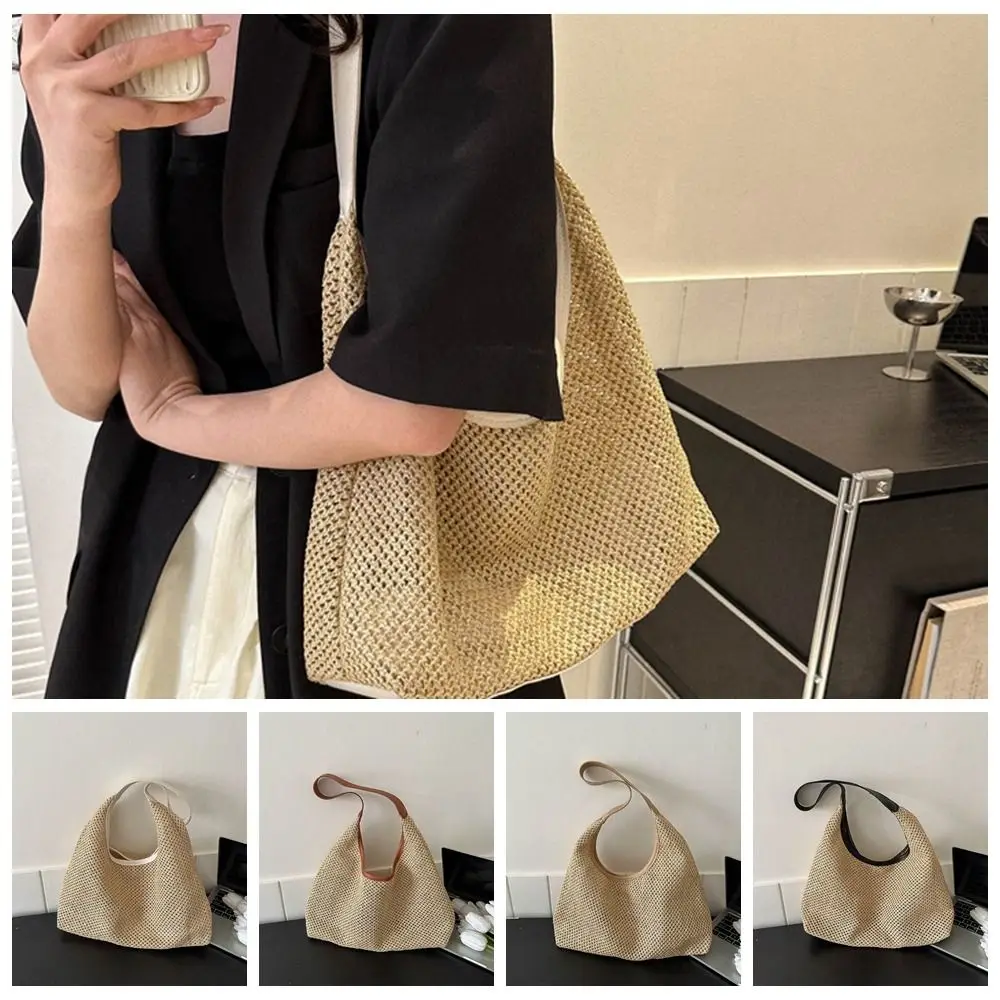 

Bohemian Style Weave Straw Bag Cute Tote Bag Handmade Beach Handbags Large Capacity Raffia Bag Travel