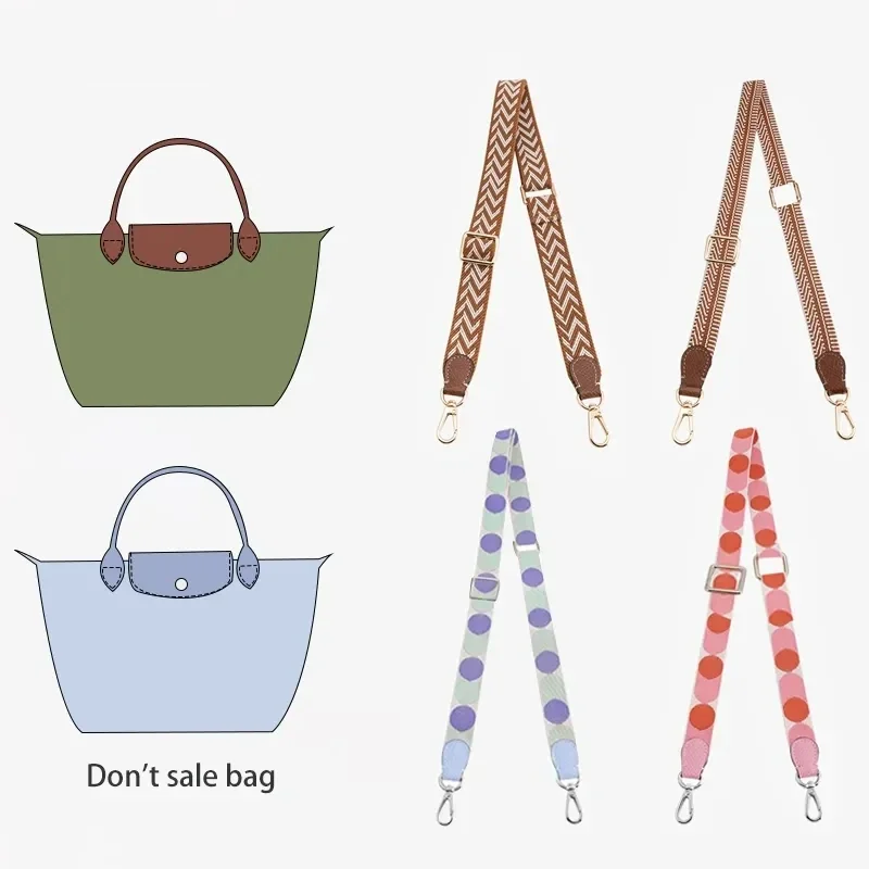 Shoulder Straps For Longchamp Short Handle Mini Bag Free Punching Adjustable Canvas Strap Buckle Set DIY Modification Accessory