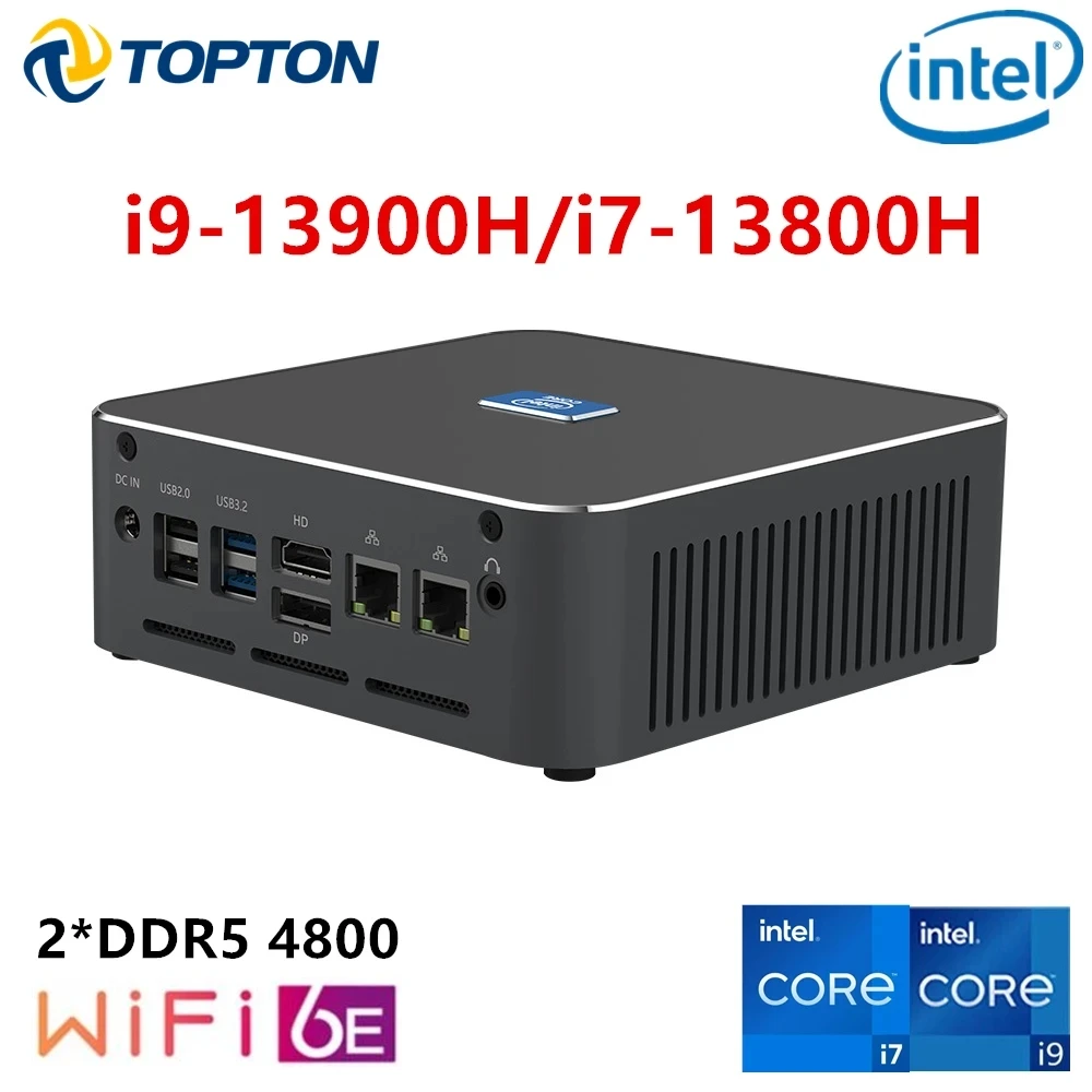 Topton S600 13th Gen Mini PC Gamer Intel i9 13900H 12900HK Windows 11 2*DDR5 2*NVMe 2*2.5G LAN 8K NUC Gaming PC Computer WiFi6 2