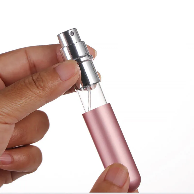 Perfume Atomizer 1PC 5ml Portable Mini Perfume Glass Bottle Travel Aluminum Spray Atomizer Empty Metal Parfume Atomiser Sprayer