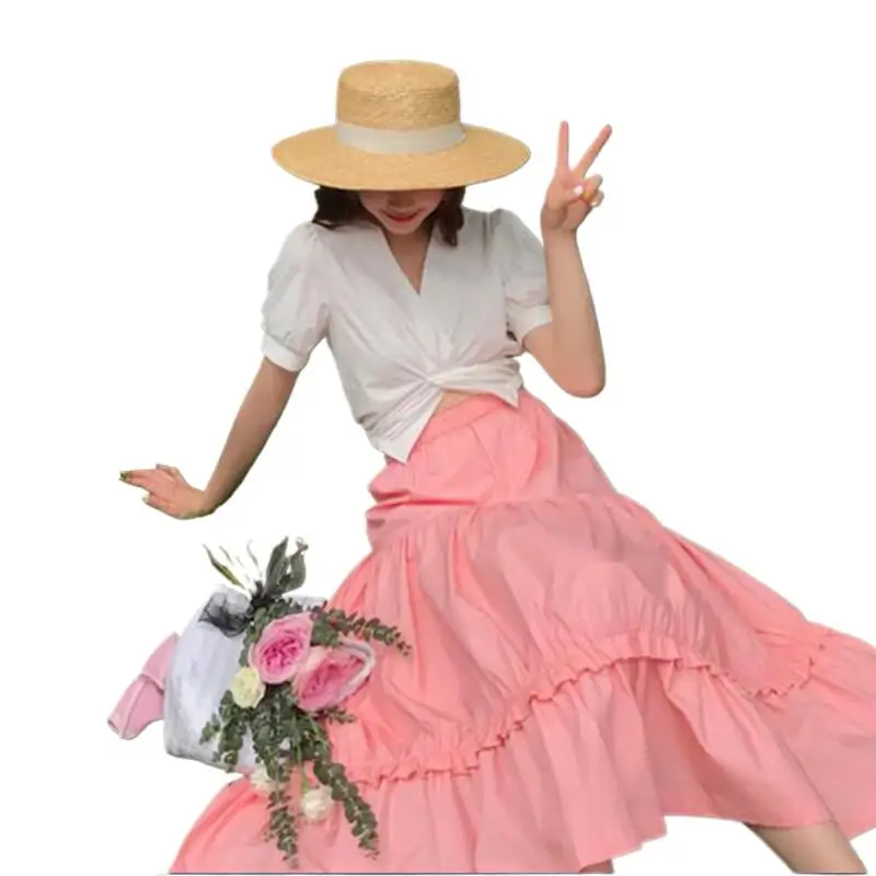 

Юбка Женская длинная из хлопка и льна, с завышенной талией