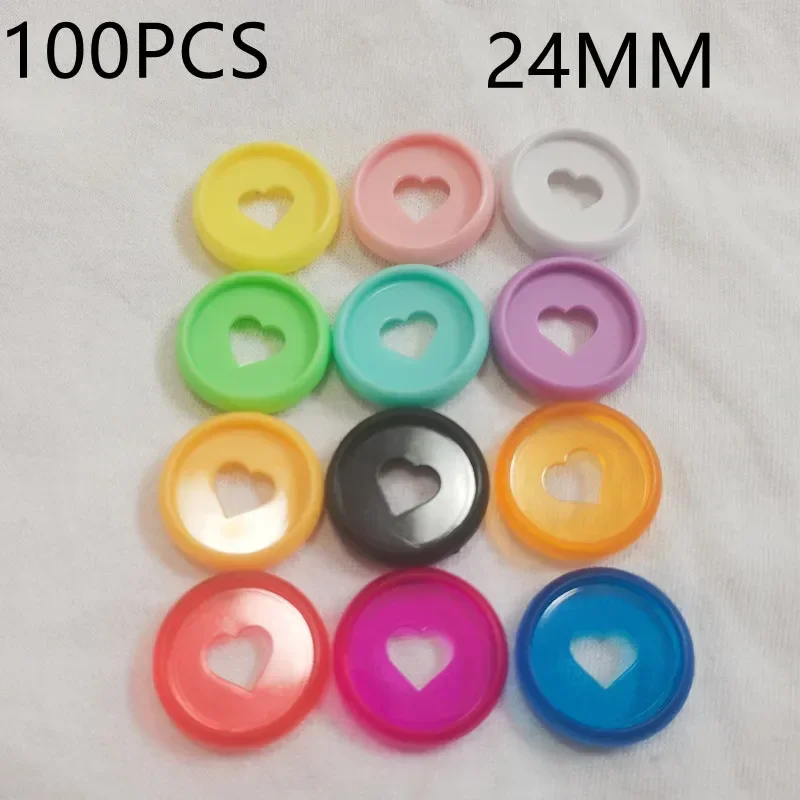

100PCS24MM color love plastic mushroom hole binding ring buckle loose-leaf bookbinding supplies for office study.