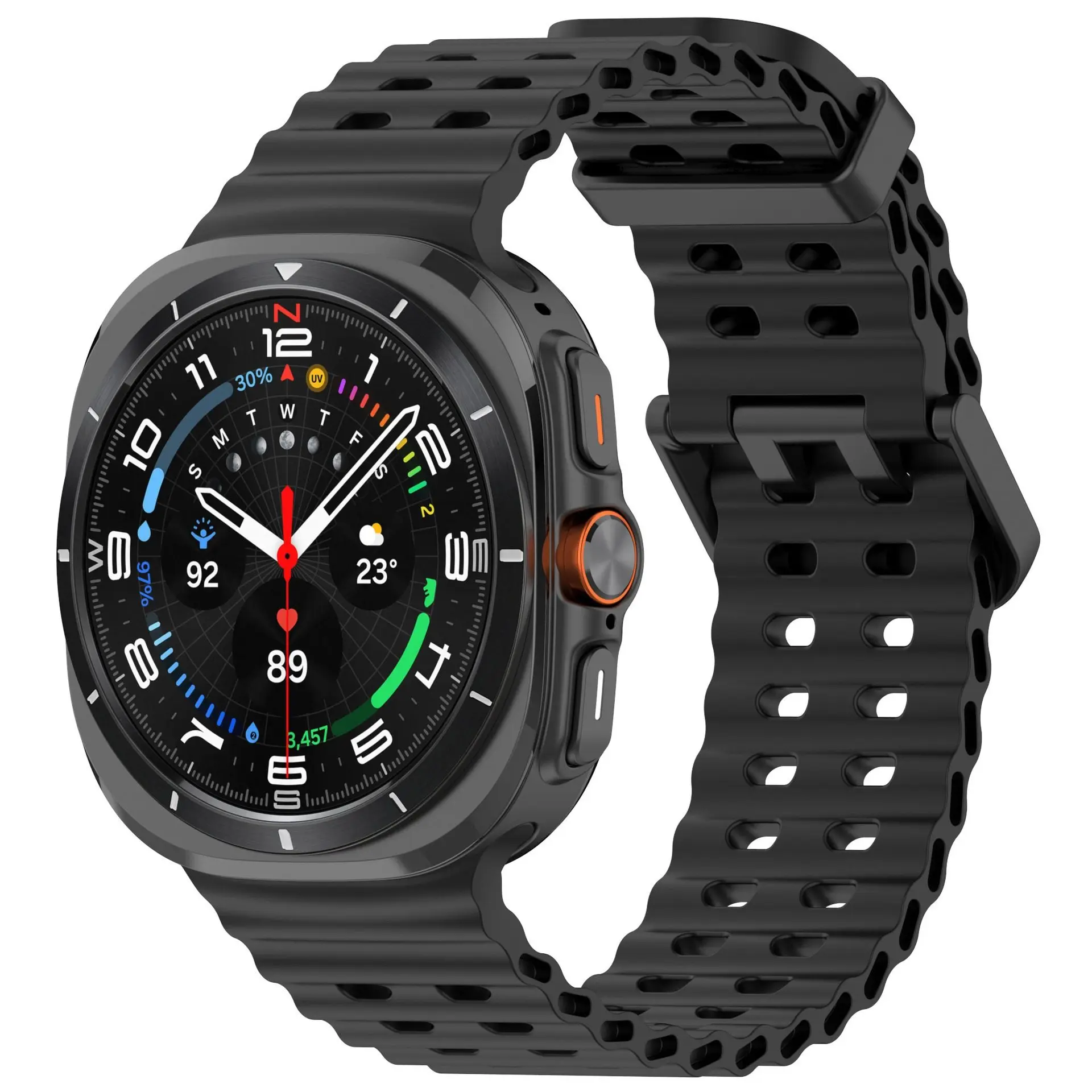 Enhanced Silicone Sport Bracelet for Galaxy Watch Ultra - Marine Band Design, 47mm Strap