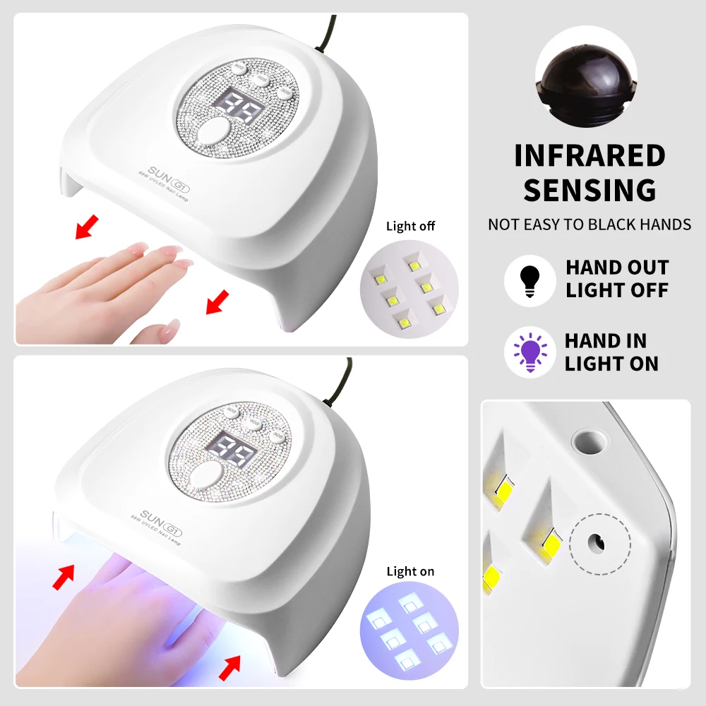 전문가용 24LED UV 젤 LED 건조기 라이트 USB 네일 램프 네일 매니큐어 젤 폴리쉬 네일 아트 액세서리 젤 발톱 경화용