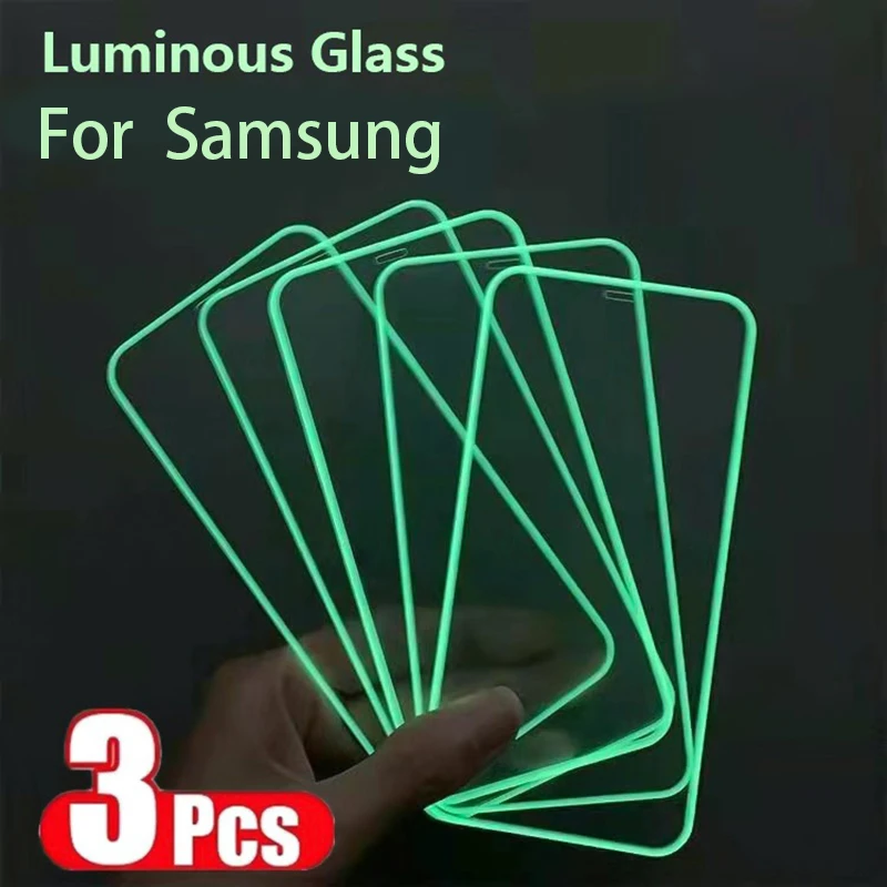 phone screen protectors Luminous Screen Protector For Samsung Galaxy A51 A31 A41 A21 A30 A10 A40 A20 A02 A11 A12 A22 Glowing Protective Tempered Glass phone protector