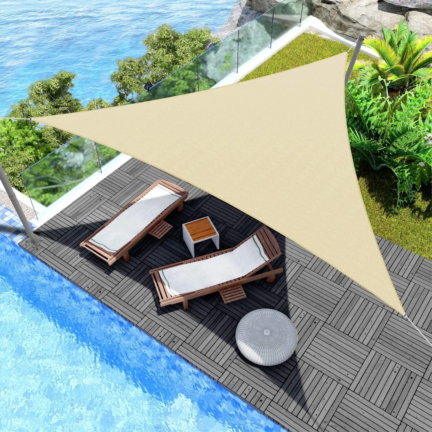 

Triangular Oxford Cloth Shade Sails Waterproof UV-proof Outdoor Garden Canopy Summer Outdoor Courtyard Awning Shade Cloth