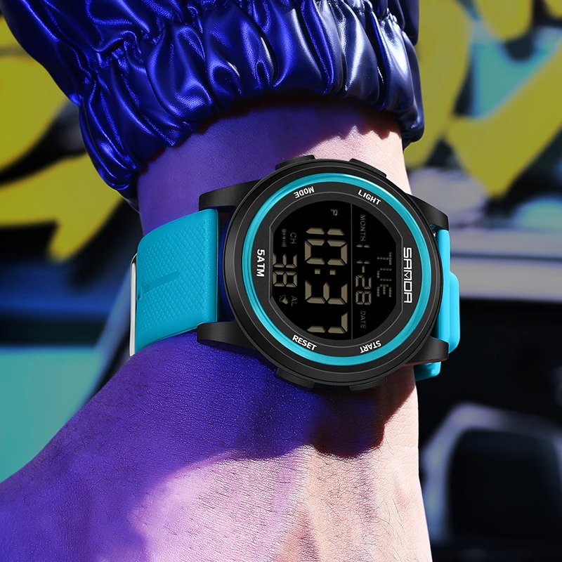 SANDA Trendy Water-Resistant Digital Sports Watch