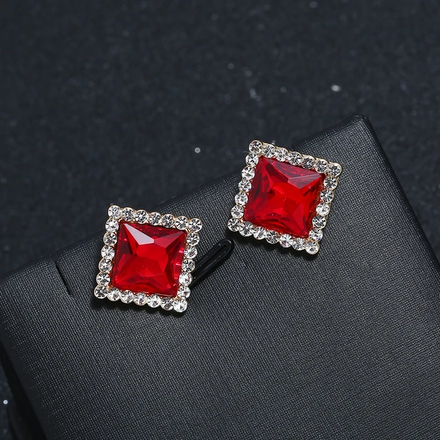 Red Cubic Zirconia Earrings