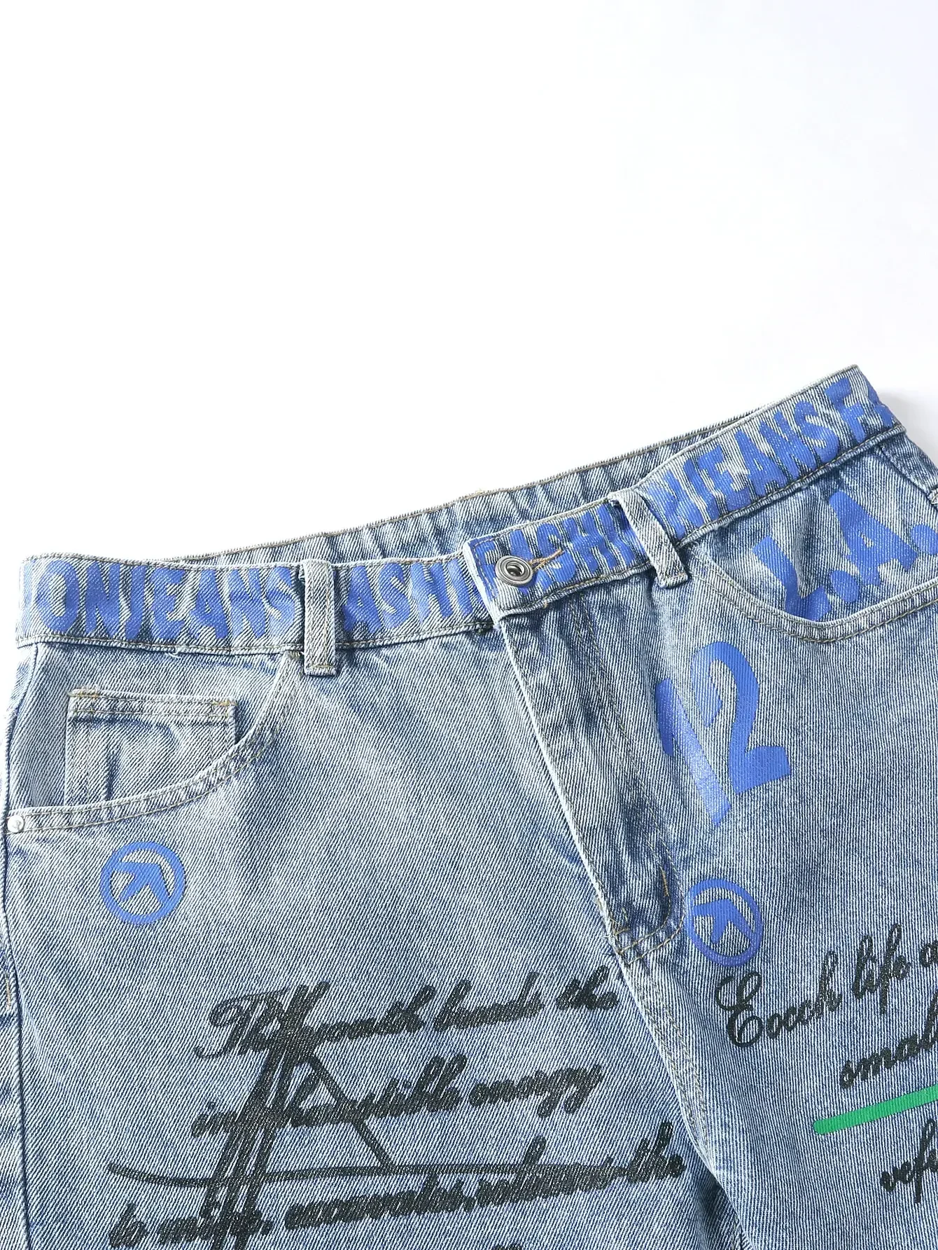 Men's y2k Baggy Jeans Hip Hop Ripped Trousers Harem Cartoon Loose Graffiti Printing Denim Casual Pants Cargo Jeans for Men