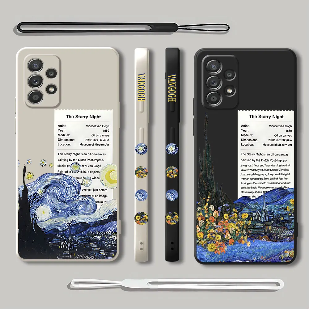 Custodia Per Telefono Van Gogh Starry Night Per Xiaomi Poco F5 X4Pro 5G X3 Pro M4 Pro C40 X4Nfc X3 Nfc Soft Square Liquid Cover