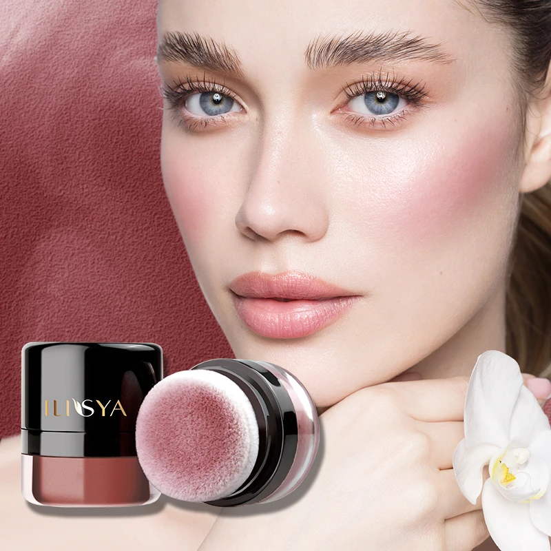 ILISYA Dark Red Autumn Berries Blush Powder Matte Lightweight Smooth Long-lasting All-Day Face Enhancing Makeup Color