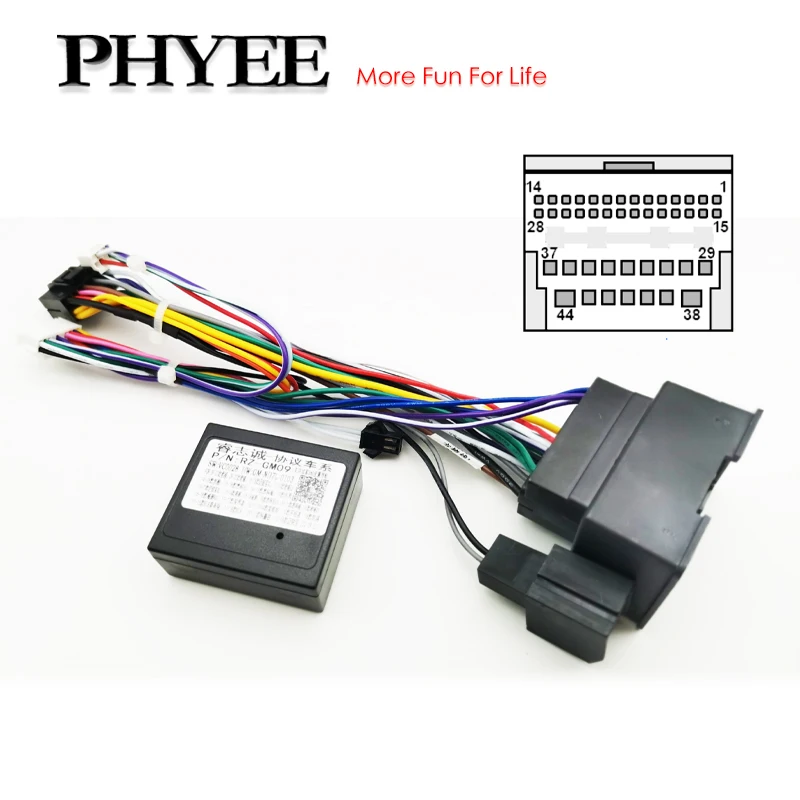 44 핀 하네스 어댑터 CAN Bus Box 16 핀 플러그 커넥터 자동차 라디오 케이블, 쉐보레 크루즈 말리부 아베오 엑셀 ...
