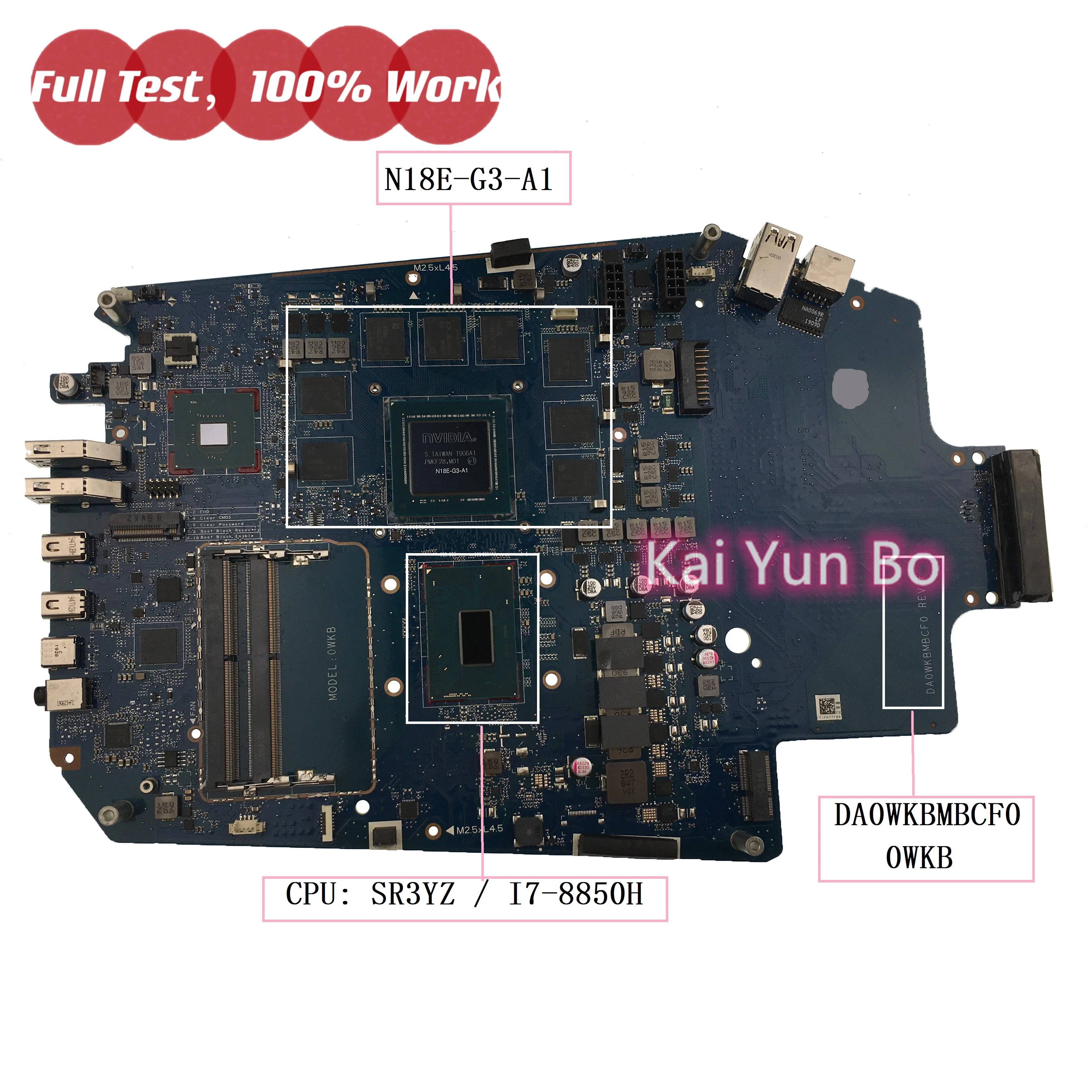 

DA0WKBMBCF0 0WKB For HP Laptop Motherboard L45467-001 L45467-601 with i7-8850H CPU N18E-G3-A1 GPU DDR4 100% Tested Working