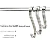 5/10/20PCS Stainless Steel S Shaped Hook Kitchen Bathroom Clothing Hooks Multi-functional Metal Hanging Hook Railing Hanger Bags 5