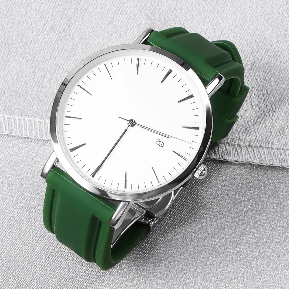 Sporty Waterproof Silicone Watch Band with Quick Release and Butterfly Buckle