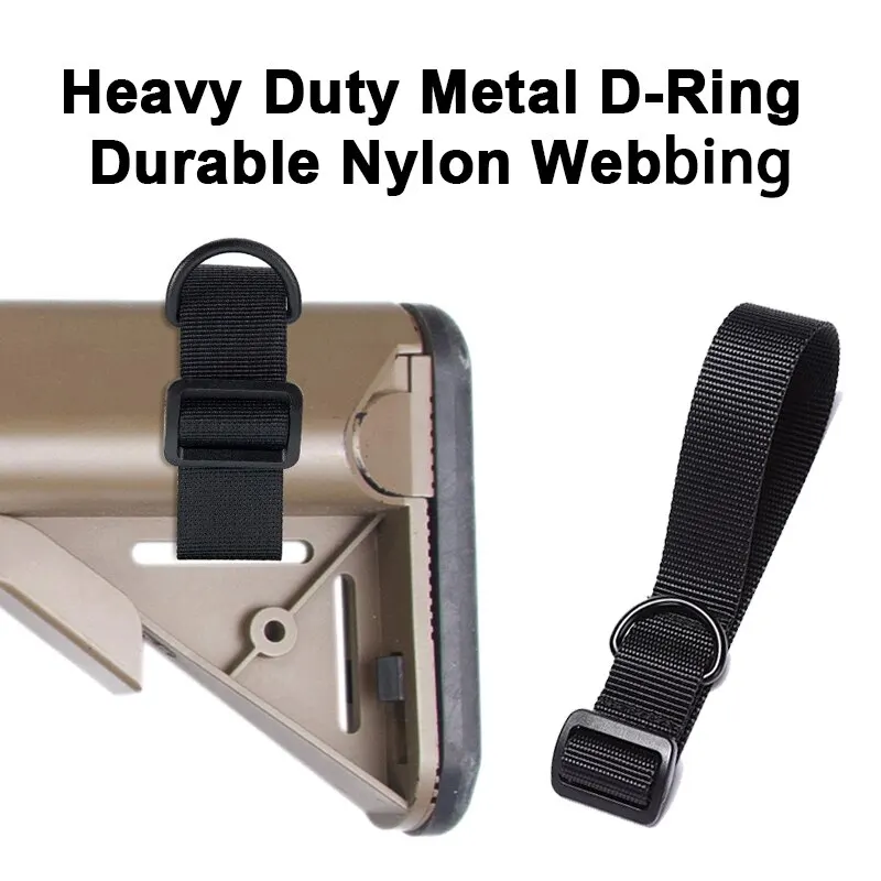 Gun Sling Adapter Tactical Gun Sling Adapter Black Heavy Duty D Ring Loop Nylon Webbing Shoulder Strap Attachment for Shotgun Rifle Buttstock