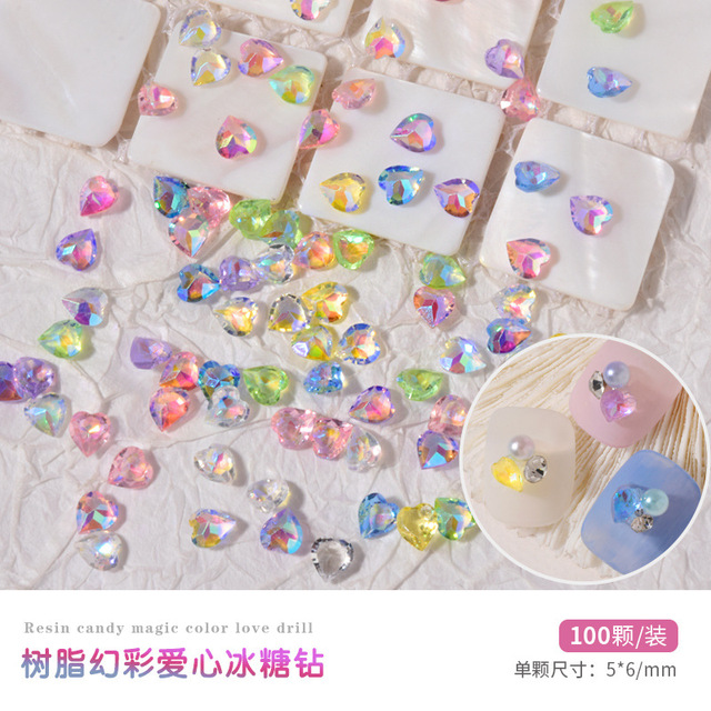 Aurora Nail Parts 3D Gems Nails Art Decoration Nail stone Nail Shaped Drill Rhinestones Mix Crystal Nail Art Accessories