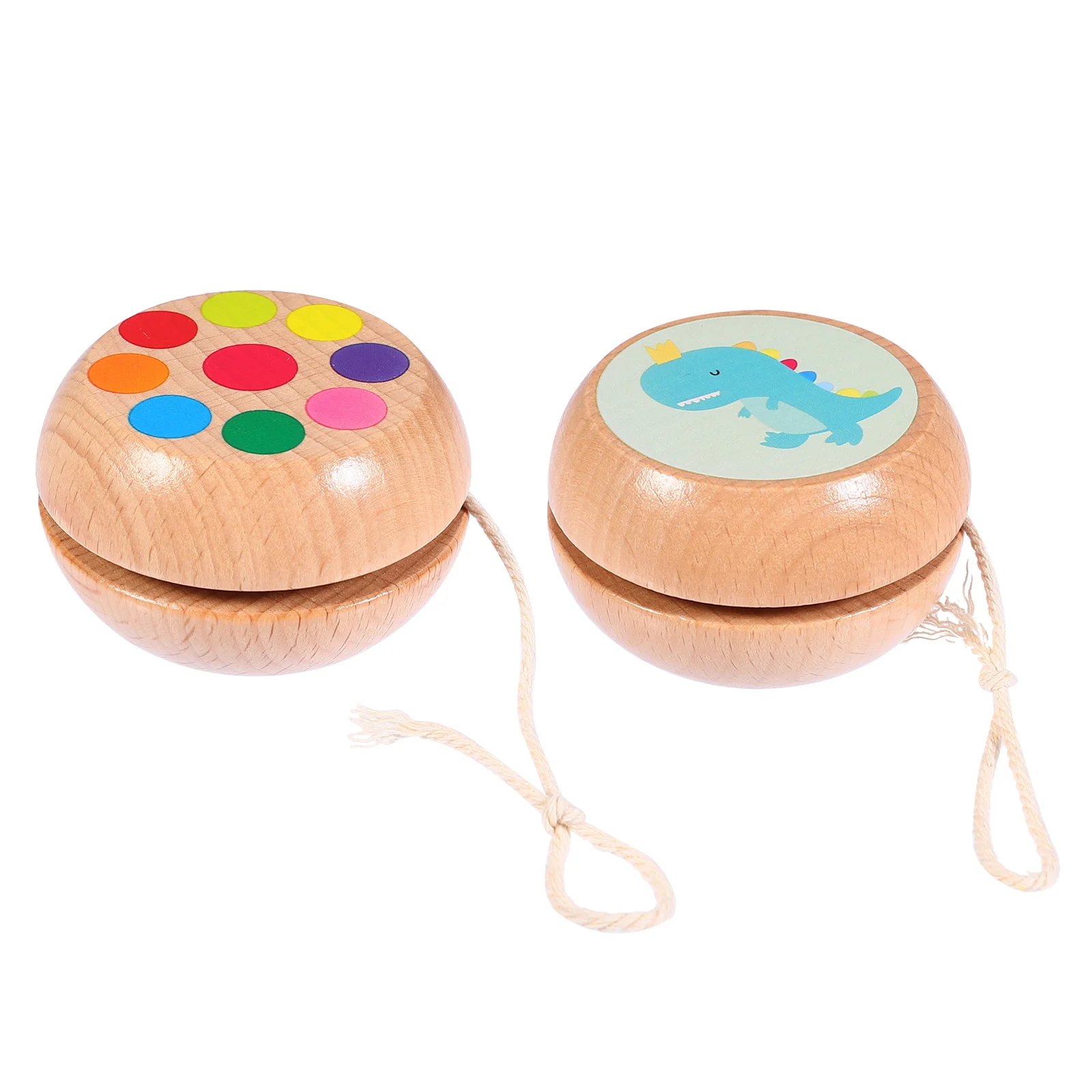 

2Pcs Kids Wood Responsive Toys Yoyo Gyro Wheel Educational Children Birthday Carnival Gifts （ Flower+ ）