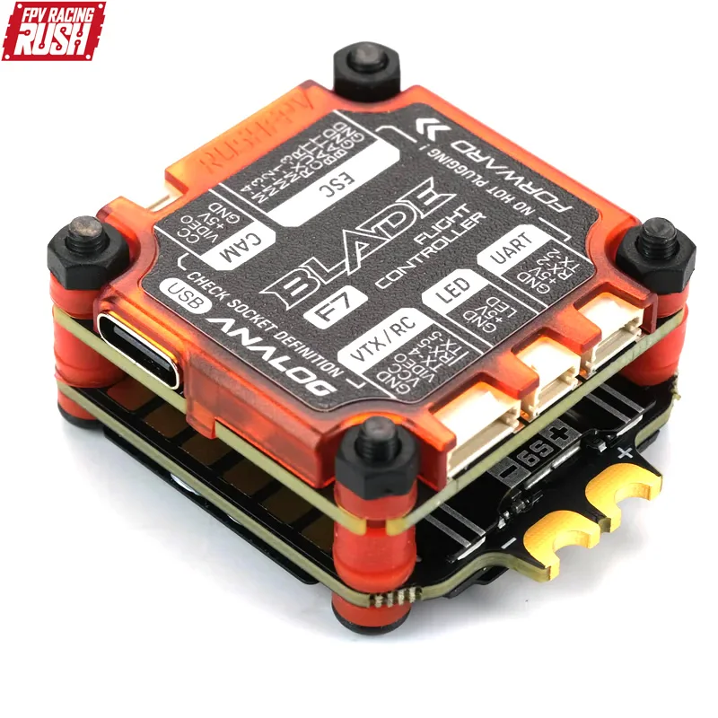

RUSHFPV RUSH BLADE V2 Stack F722 Analog Digital Flight Controller Extreme 60A 128K BLHELI32 4in1 ESC for FPV Drone