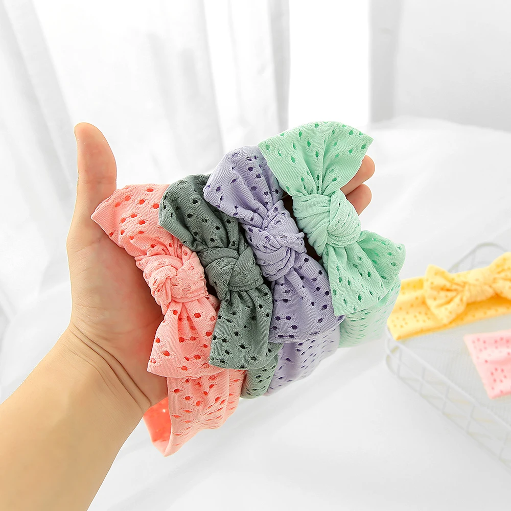

20pc/lot Lace Hair Bow Baby Headband Girls Knotbow Kids Hollow Elastic Hair Band Kids Newborn Baby Lace Headband headwear Infant