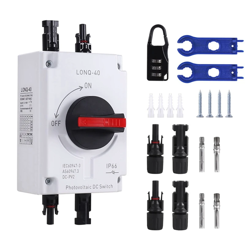 

1200V DC 32A 4P Solar Combiner Box Waterproof Insulated Switch PV DC Quick Disconnect Switch