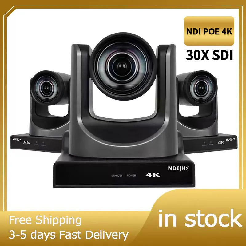 KN430 우수한 NDI 4K 30X 8mp POE PTZ 화상 회의 카메라, sdi + usb3.0 + hdmi + ip 라이브 스트리밍 방송 스튜디오 교회 이벤트