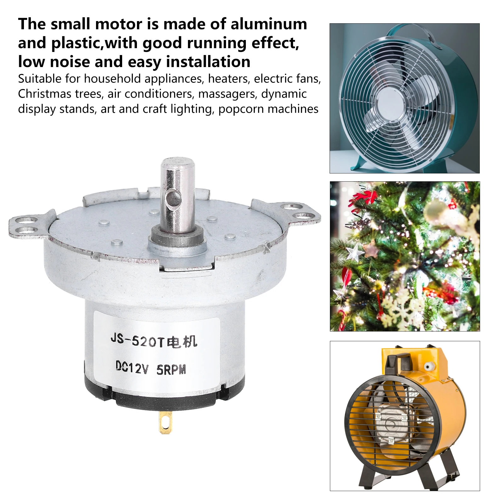 JS?520T 동기식 모터 전자 제품용 내구성 있는 DC 12V 5RPM 기어 모터 내구성 있는 동기식 모터